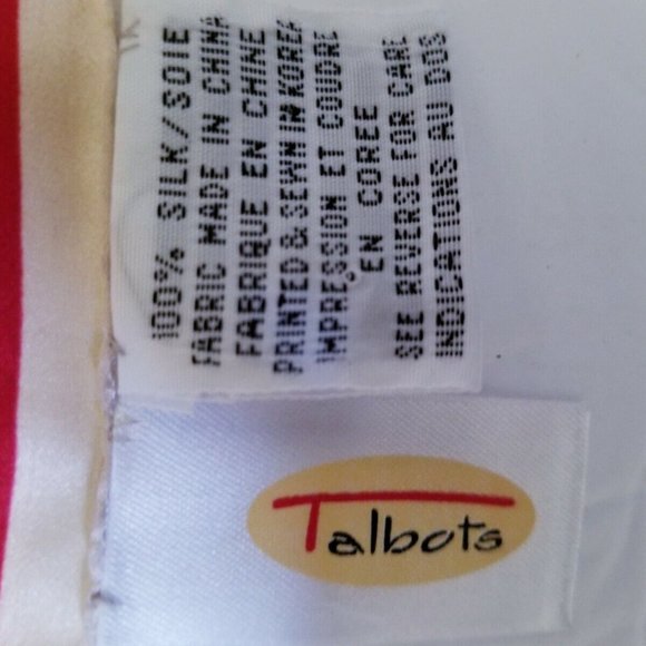 Talbot's 100% Silk Christmas Coffee Mug Bandana Square Scarf 22" x 22" EC - Picture 3 of 7